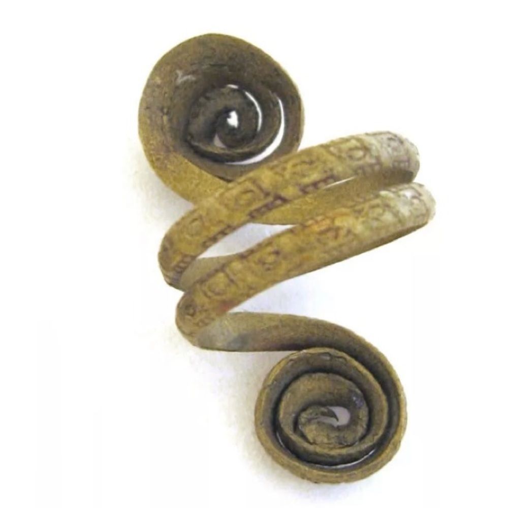 Vintage Egyptian Revival Brass Snake Ring Size 6 - Picture 2 of 4